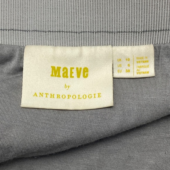 Anthropologie x Maeve Pleated Shimmer Silver Skirt Size 6 - Picture 4 of 7